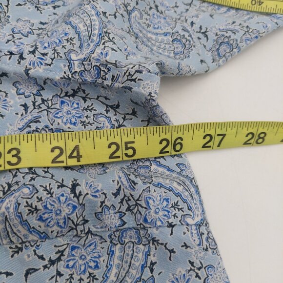 Chaps Womens Shirt Size 1X Blue Paisley 3/4 Sleeve - Picture 4 of 8